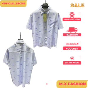 Áo Sơ mi nam MX họa tiết thêu cực nét tay ngắn phong cách trẻ trung chuẩn form