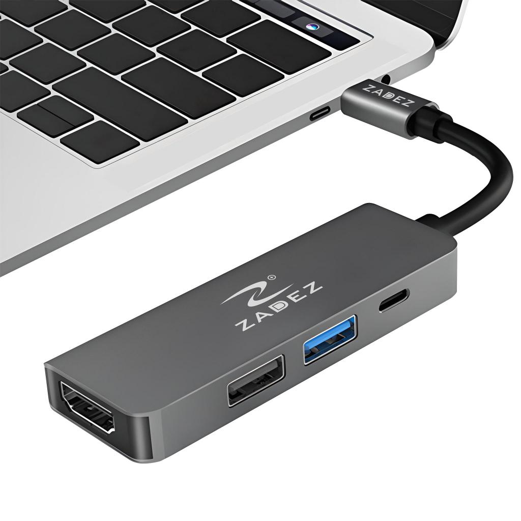 Bộ Chuyển Đổi ZADEZ ZAH-514, Chuyển Đổi USB-C Cao Cấp, Thiết Kế 4 Cổng Kết Nối Tiện Lợi