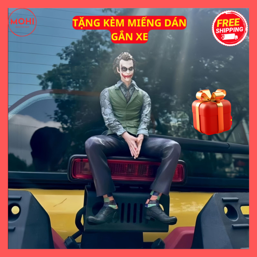 Mô hình nhân vật Joker ngồi ghế và gắn xe siêu nét, có hộp màu (Tặng miếng gắn xe) Toy Đồ Chơi MOHI Store