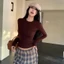 Aó Thun Nữ Trơn Tay Dài Cổ Tròn MCA Ôm Body Phong Cách Đơn Giản A51461