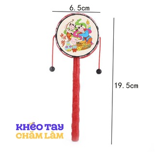 Trống lắc tay mini Trung Thu cho bé – đồ chơi âm nhạc truyền thống, trống lắc gõ nhịp vui nhộn