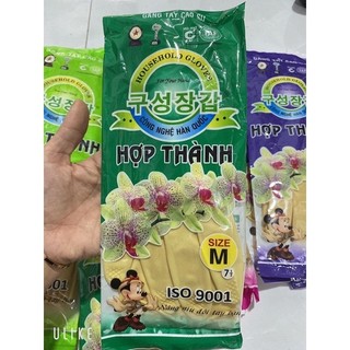 ( ĐỦ SIZE S -M- L- XL  )Găng tay cao su Hợp Thành dài 32cm size S, M, L dùng rửa chén, rửa bát ( LẺ ĐÔI )