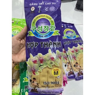 ( ĐỦ SIZE S -M- L- XL  )Găng tay cao su Hợp Thành dài 32cm size S, M, L dùng rửa chén, rửa bát ( LẺ ĐÔI )
