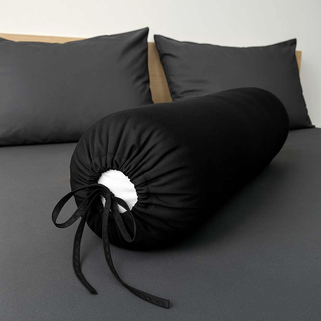 Vỏ Gối Ôm Chất Liệu Thun Hàn Quốc Trơn Màu Đen - Nhà Shy Home Decor