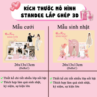 Standee 3D Sinh Nhật Bé – Mô Hình Lắp Ghép Trang Trí, Quà Tặng Để Bàn Sang Trọng