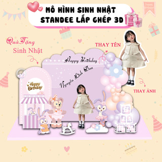 Standee 3D Sinh Nhật Bé – Mô Hình Lắp Ghép Trang Trí, Quà Tặng Để Bàn Sang Trọng