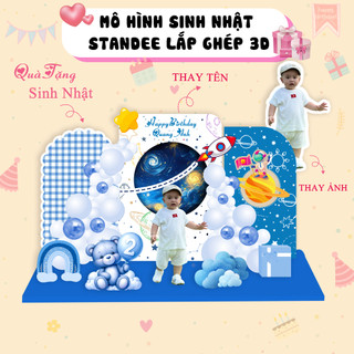 Standee 3D Sinh Nhật Bé – Mô Hình Lắp Ghép Trang Trí, Quà Tặng Để Bàn Sang Trọng