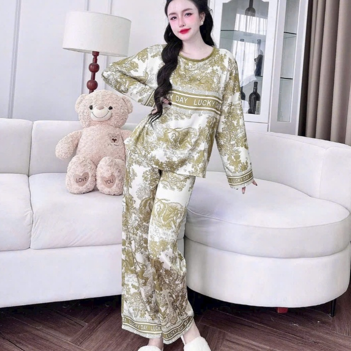 Đồ ngủ dễ thương,đồ bộ nữ đồ mặc nhà,set đồ nữ cổ tròn lụa latin mịn mát họa tiết cute hottrend [26]