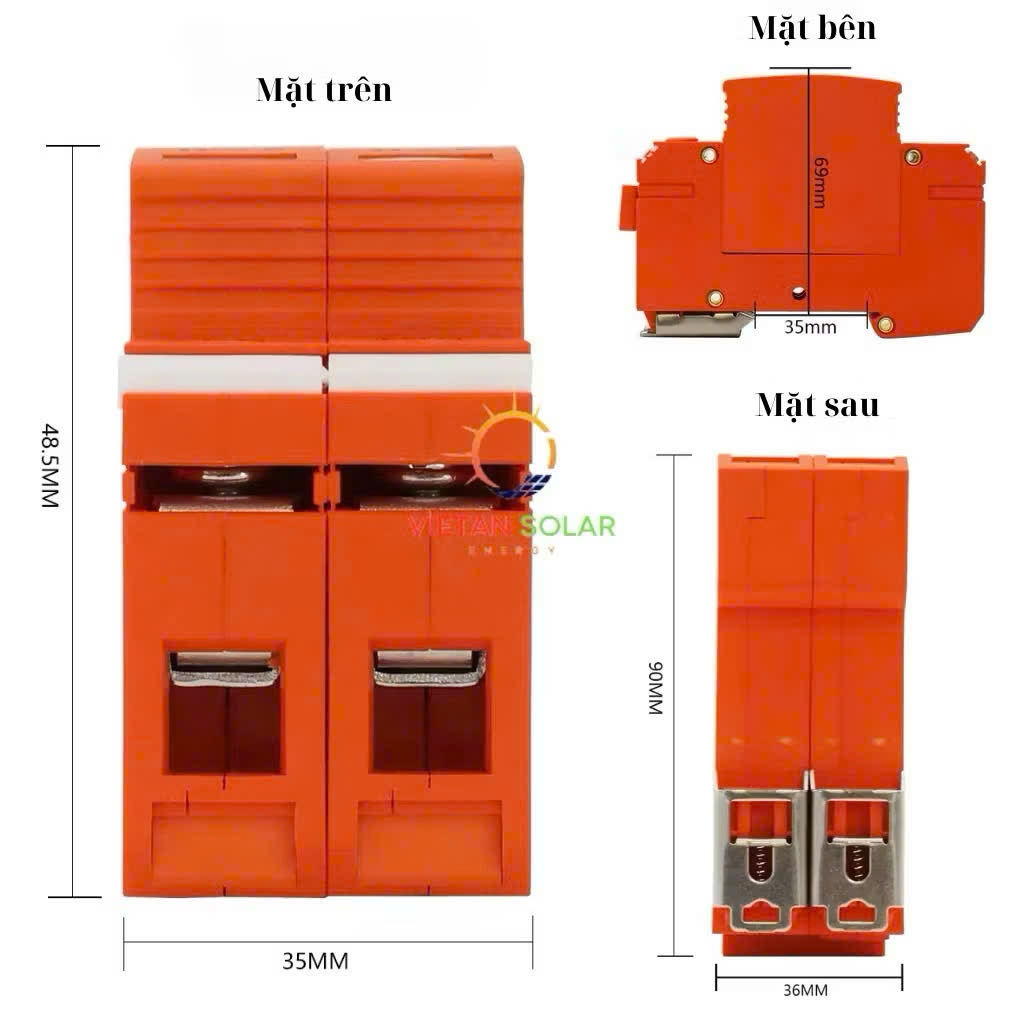 Thiết Bị Chống Sét Lan Truyền DC 1000V 2P 40KA VOLTRIQ | SPD Bảo Vệ Hệ Thống Điện Năng Lượng Mặt Trời