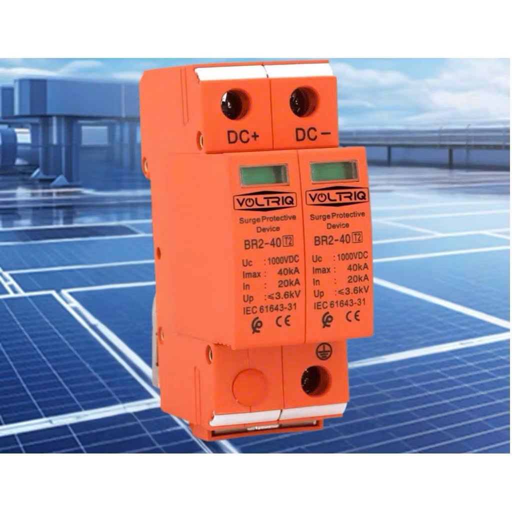 Thiết Bị Chống Sét Lan Truyền DC 1000V 2P 40KA VOLTRIQ | SPD Bảo Vệ Hệ Thống Điện Năng Lượng Mặt Trời