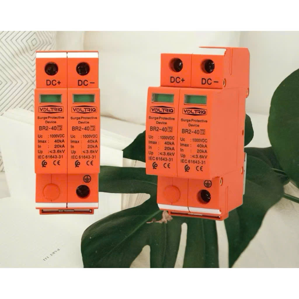 Thiết Bị Chống Sét Lan Truyền DC 1000V 2P 40KA VOLTRIQ | SPD Bảo Vệ Hệ Thống Điện Năng Lượng Mặt Trời