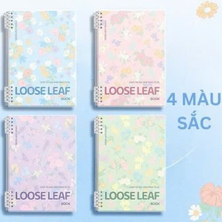 Sổ vở còng bìa lót hoạ tiết Hoa Lá LOOSE LEAF + Ruột Giấy BONZAI 120 Trang