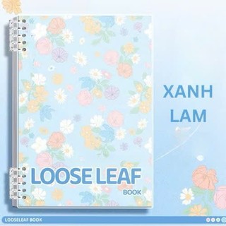 Sổ vở còng bìa lót hoạ tiết Hoa Lá LOOSE LEAF + Ruột Giấy BONZAI 120 Trang
