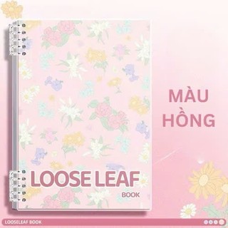 Sổ vở còng bìa lót hoạ tiết Hoa Lá LOOSE LEAF + Ruột Giấy BONZAI 120 Trang