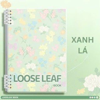 Sổ vở còng bìa lót hoạ tiết Hoa Lá LOOSE LEAF + Ruột Giấy BONZAI 120 Trang