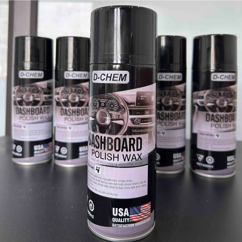 Chai Xịt Phục Hồi Nhựa Nhám, Đánh Bóng Đồ Da D-Chem 450ml - Dưỡng Bề Mặt Nhựa Nhám Ô Tô Xe Máy