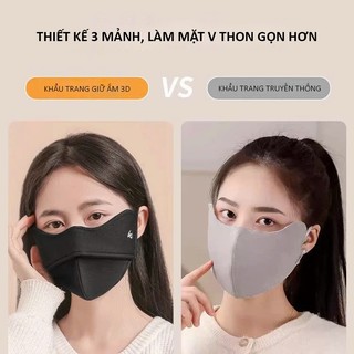 Khẩu Trang Vải Cao Cấp 2 Trong 1 Chống Nắng UV Mùa Hè, Giữ Ấm Mùa Đông, Thoáng Khí Cho Nam Nữ
