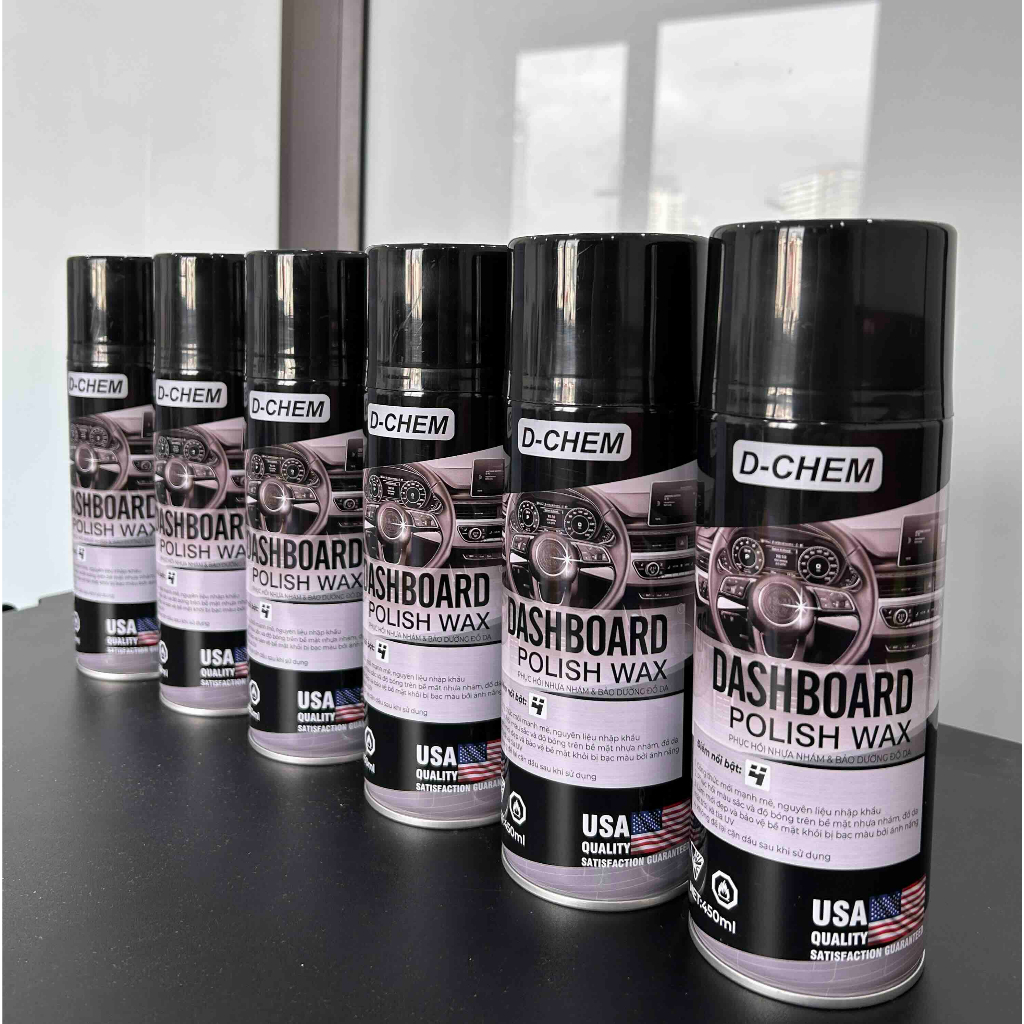 Chai Xịt Phục Hồi Nhựa Nhám, Đánh Bóng Đồ Da D-Chem 450ml - Dưỡng Bề Mặt Nhựa Nhám Ô Tô Xe Máy