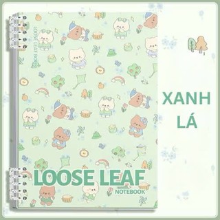 Sổ vở còng nhựa thay được giấy A5 B5 bìa lót hoạ tiết thú cưng mini LOOSE LEAF + ruột sổ BONZAI hàng chính hãng