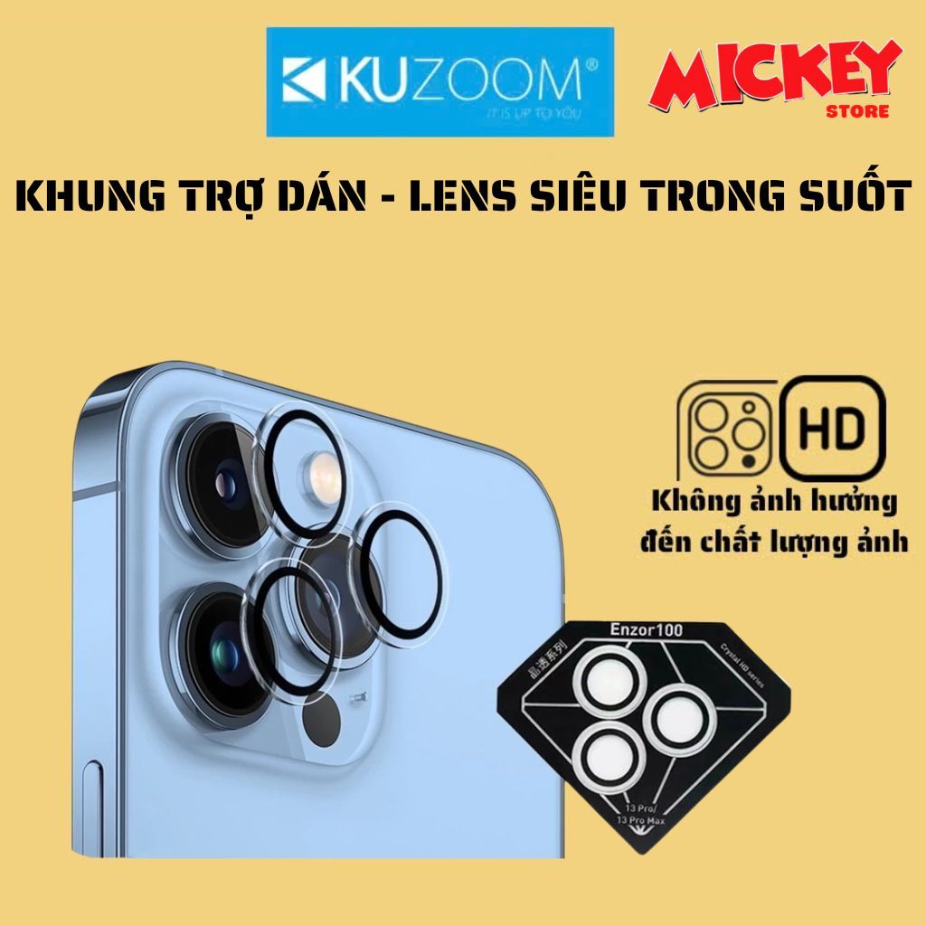 Dán bảo vệ camera Kuzoom trong suốt IPhone 17Promax 17Pro 17Air 17 16 15 14 13 12Promax Pro Plus