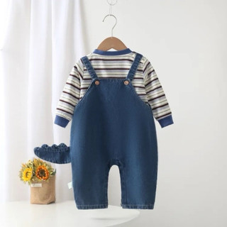 Set yếm đuôi khủng long + áo thun tăm dài tay cho bé