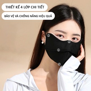 Khẩu Trang Che Mắt Cải Tiến Chống Nắng – 2 Lớp Dày Dặn, Không Mờ Kính, Che Khóe Mắt Toàn Diện