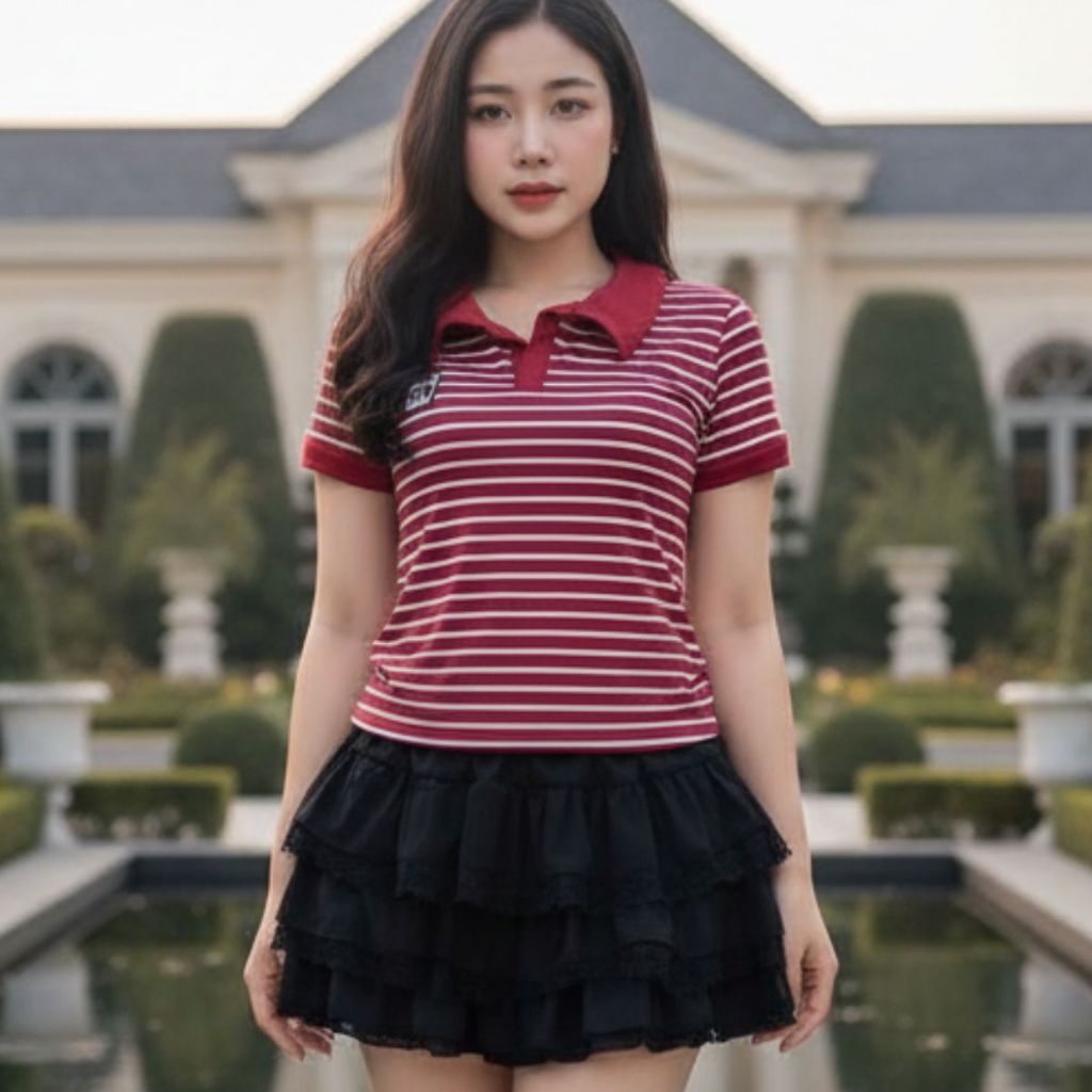 Áo Polo Cho Nữ Áo Có Cổ Bigsize ESHOP Áo Thun Nữ Cổ Bẻ Kiểu Đẹp Vải Thun Co Giãn Đẹp Dê Thương Đi Chơi Đi Học MS497