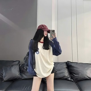 Áo Thun Nữ Dài Tay Phối Màu – In Hình Micky Bản To, Áo Thun Mùa Thu Cute Dễ Thương