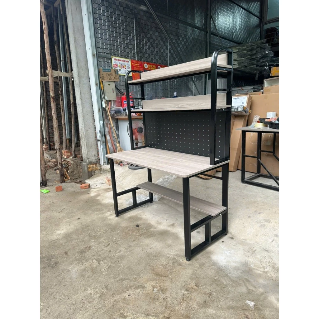 Bàn Học Kèm Giá Sách Đại Mới SHAKAFUNI Kích Thước 120x60cm Chiết Liệu Cao Cấp Bền Đẹp