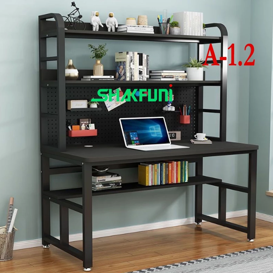 Bàn Học Kèm Giá Sách Đại Mới SHAKAFUNI Kích Thước 120x60cm Chiết Liệu Cao Cấp Bền Đẹp