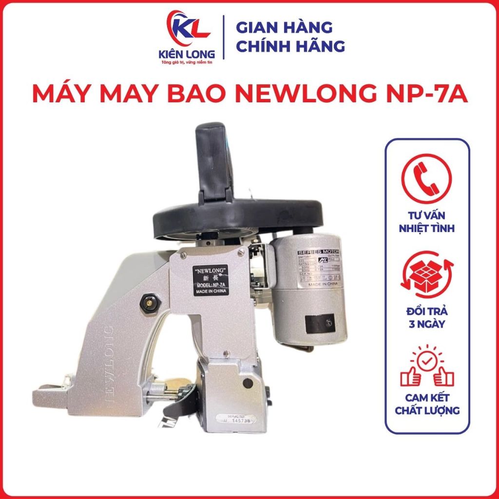 Máy May Bao NewLong NP-7A . Máy Khâu miệng bao bì TẶNG VỈ KIM VÀ 1 CUỘN CHỈ PHỤ KIỆN ĐI KÈM  khi khách đặt hàng