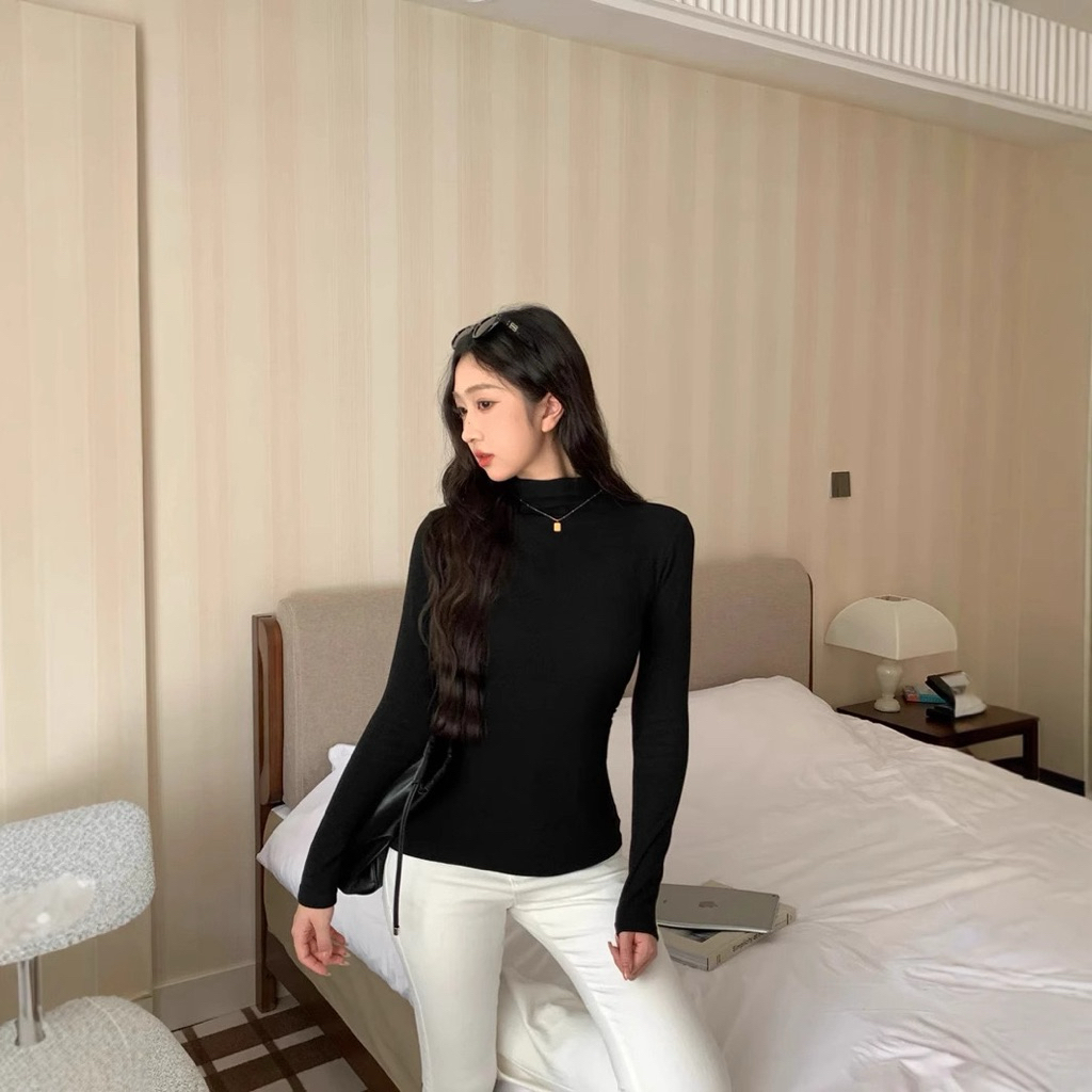 PQ05.00 Áo ôm body (cổ cao 3cm) tôn dáng 42-60kg, chất bozip mềm mịn Phong cách Hàn Quốc | BigBuy360 - bigbuy360.vn