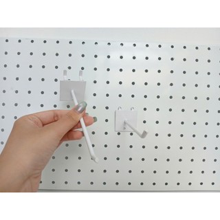 [CÀI KỆ TÔN LỖ] Móc đơn treo phụ kiện thể thao cài kệ tôn lỗ loại 15cm,20cm màu trắng
