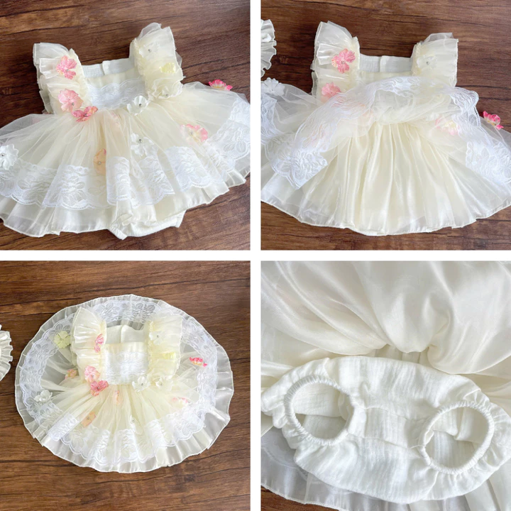 3-11kg Body váy công chúa cho bé gái sơ sinh RIOKIDS, quần áo đầy tháng thôi nôi cho bé BD255
