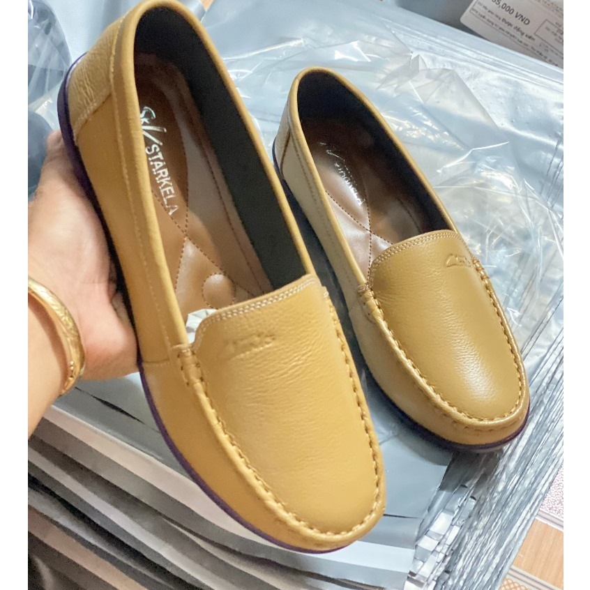GIÀY DA THẬT NỮ,giày nữ đé bệt thanh lịch sang trọng tăng sự tự tin cho phái nữ