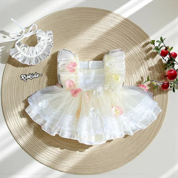 3-11kg Body váy công chúa cho bé gái sơ sinh RIOKIDS, quần áo đầy tháng thôi nôi cho bé BD255