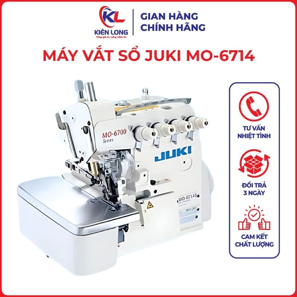Máy vắt sổ juki NHẬT MO-6714  ( MO-6700)  mô tơ liền trục chân mặt bàn nhỏ gọn  Máy đã qua sử dụng