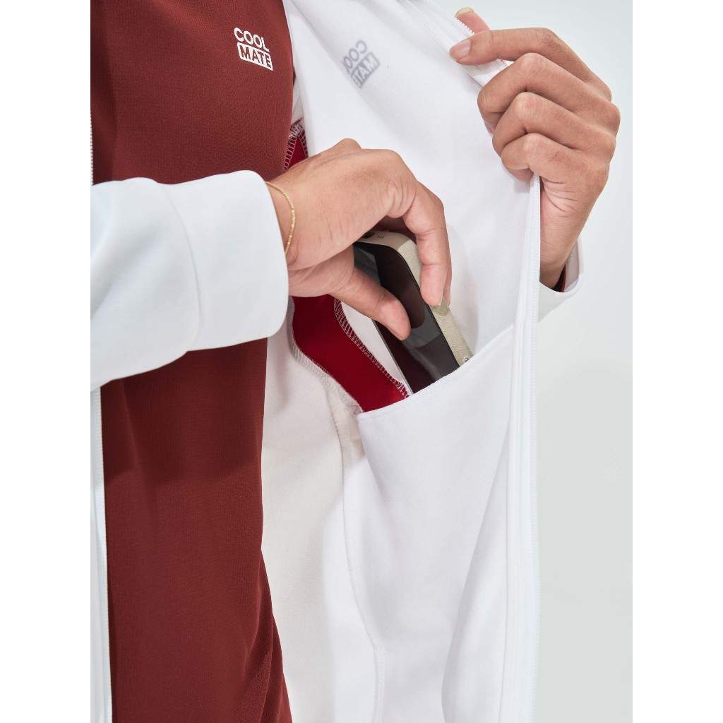 [MUA 2 GIẢM 5%]Áo khoác thể thao Teamwear lightweight Flexline active, áo khoác màu đỏ Việt Nam Coolmate