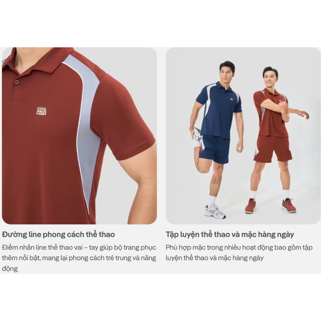 [TẶNG QUẦN SHORT]Áo polo nam thể thao Teamwear Pickleball Promax Flexline Active thấm hút tốt Coolmate