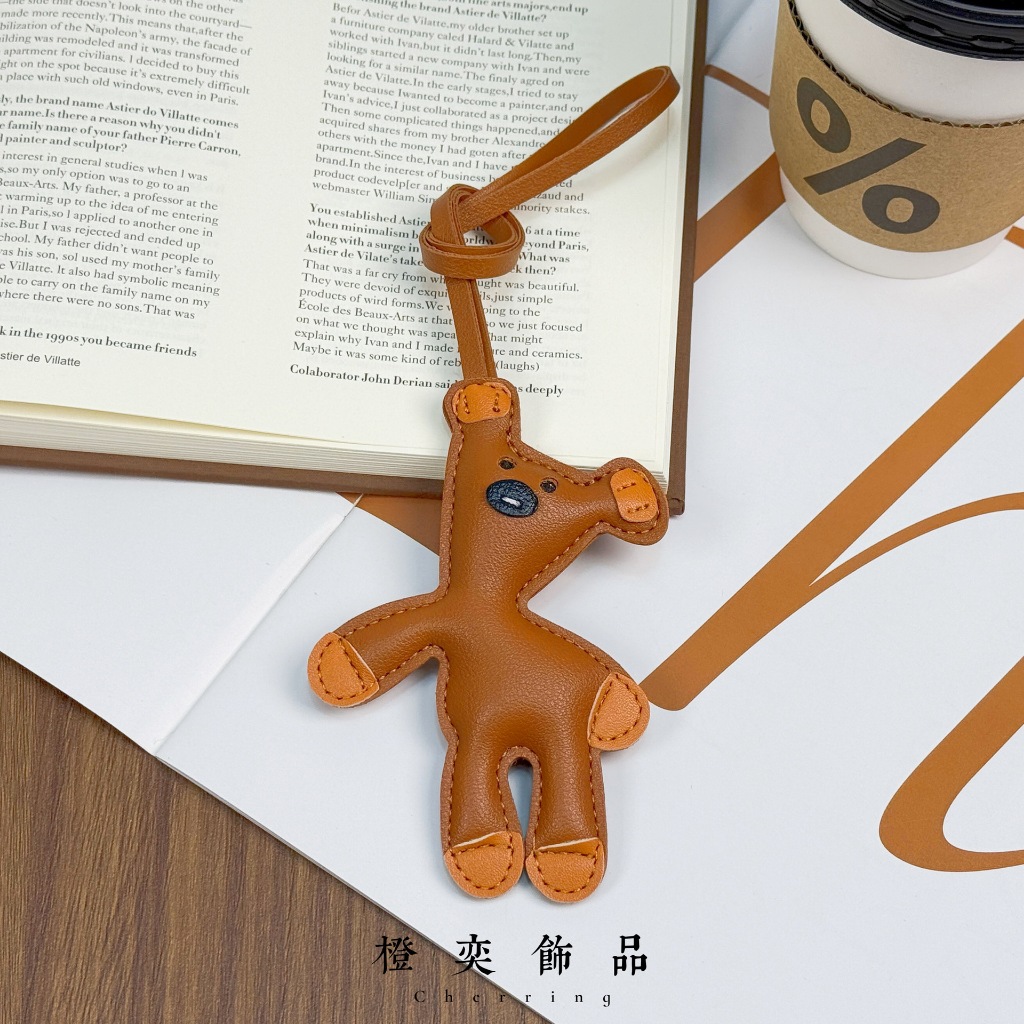 IK Charm Ngựa Treo Túi Xách Balo Da PU Charm Dép, Gấu Teddy S08