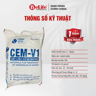 Hạt xử lý amoni Cem - V1 lọc nước nhiễm Amoni hiệu quả (Bao 20kg)
