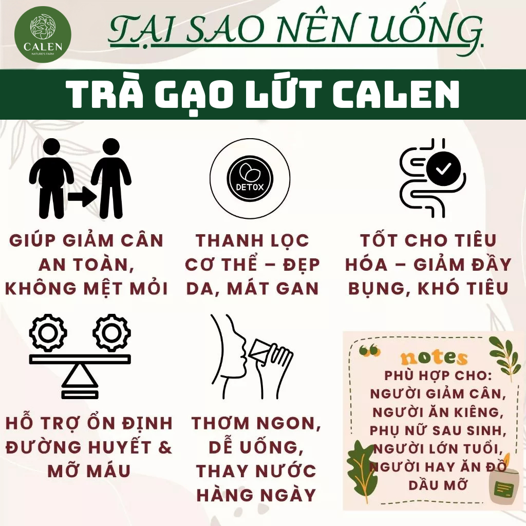 Trà Gạo Lứt mix 6 Vị Thảo Mộc Giúp Giảm Cân, Thanh Nhiệt, Ngủ Ngon, Ngăn Lão Hoá bịch 30 túi lọc