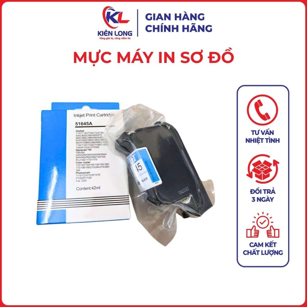 Mực máy in sơ đồ, mực in HP45 ngành may HÀNG CHÍNH HÃNG RẺ VÔ ĐỊCH ( hàng có bảo hành)