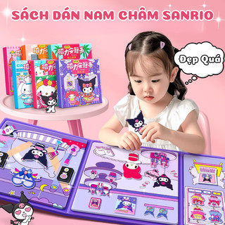 Đồ Chơi Sách Dán Nam Châm Từ Tính Cún Vàng, Kuromi,Melody,Kitty,Pony,BabyThree,Capy Size Lớn,Sách Dán Nam Châm Dễ Thương