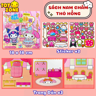 Đồ Chơi Sách Dán Nam Châm Từ Tính Nhân Vật Hoạt Hình Sanrio, Kuromi,Capy,Pony,BabyThree Cỡ Lớn,Sách Dán Dễ Thương Cho Bé