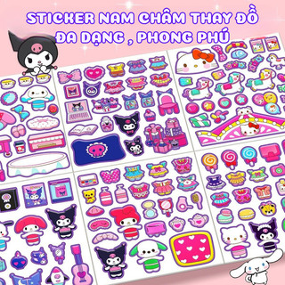Đồ Chơi Sách Dán Nam Châm Từ Tính Cún Vàng, Kuromi,Melody,Kitty,Pony,BabyThree,Capy Size Lớn,Sách Dán Nam Châm Dễ Thương
