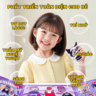 Đồ Chơi Sách Dán Nam Châm Từ Tính Cún Vàng, Kuromi,Melody,Kitty,Pony,BabyThree,Capy Size Lớn,Sách Dán Nam Châm Dễ Thương