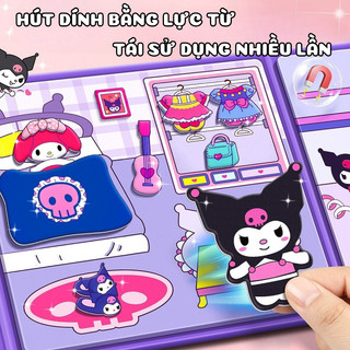 Đồ Chơi Sách Dán Nam Châm Từ Tính Cún Vàng, Kuromi,Melody,Kitty,Pony,BabyThree,Capy Size Lớn,Sách Dán Nam Châm Dễ Thương