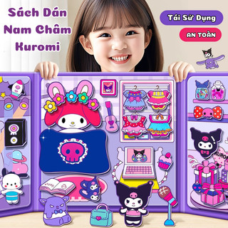 Đồ Chơi Sách Dán Nam Châm Từ Tính Cún Vàng, Kuromi,Melody,Kitty,Pony,BabyThree,Capy Size Lớn,Sách Dán Nam Châm Dễ Thương