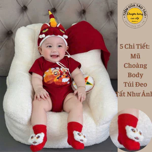 Set bộ body trung thu kèm mũ, túi đeo trung thu, khăn cover Hàn cho bé mặc bé trai ,bé gái 5-13kg